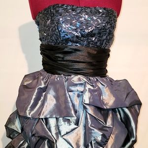 Metallic blue rectangle sequins